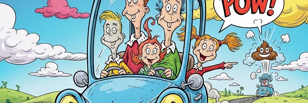 What sound does a cartoon pooping make?